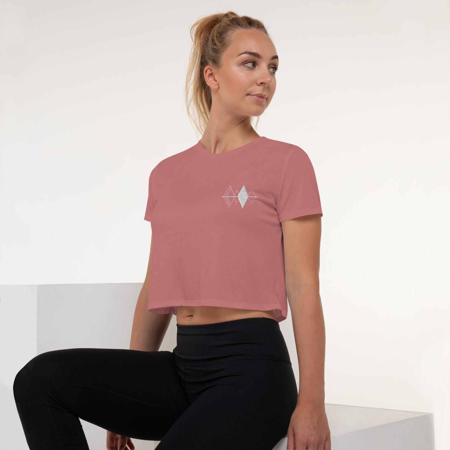 Ladies Embroidered Reflections Crop Tee